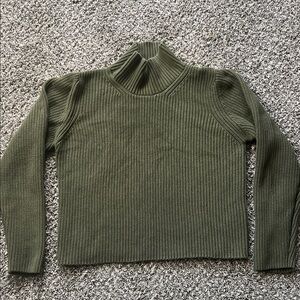 French Connection Olive Green Ribbed highneck Sweater